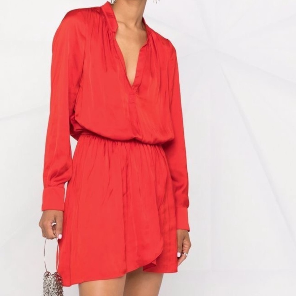 Zadig and Voltaire satin red dress XS